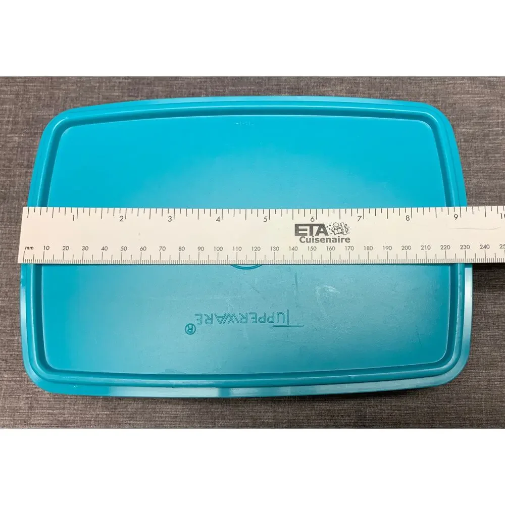 Tupperware Stow-n-Glo Craft Storage Bin Aqua Top Gold Bottom 769 Top 767 Bottom